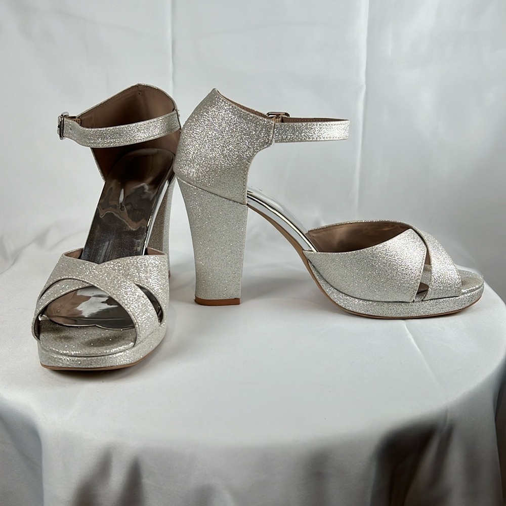 Shimmering Silver Sandals 🤩
